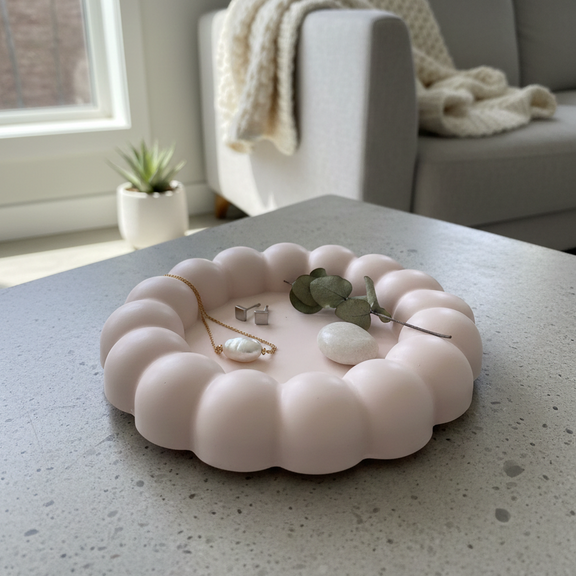 Jesmonite Handmade Catch-All Dish | Bubble Tray - handmade home fragrance gift