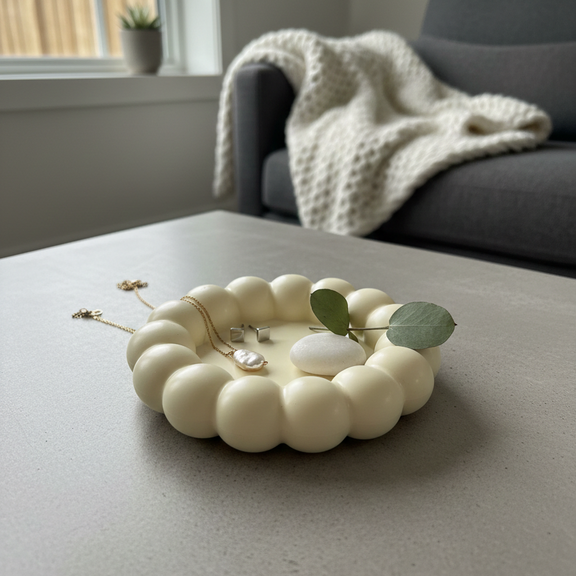 Jesmonite Handmade Catch-All Dish | Bubble Tray - handmade home fragrance gift