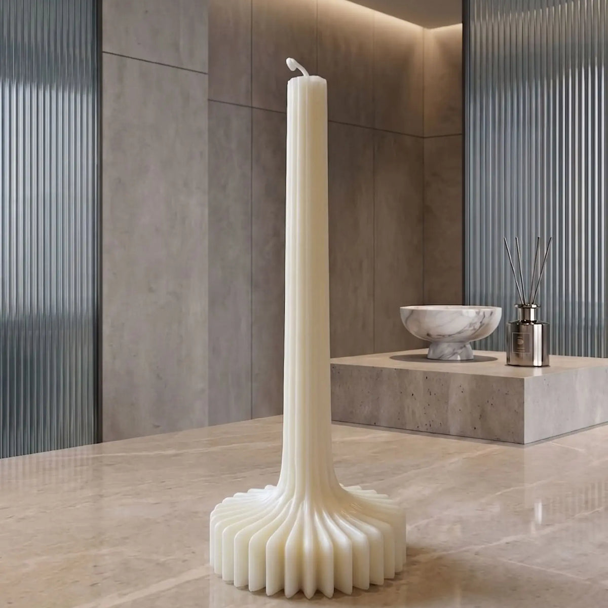 Lantern Pillar Candle | Sculptural Soy Wax