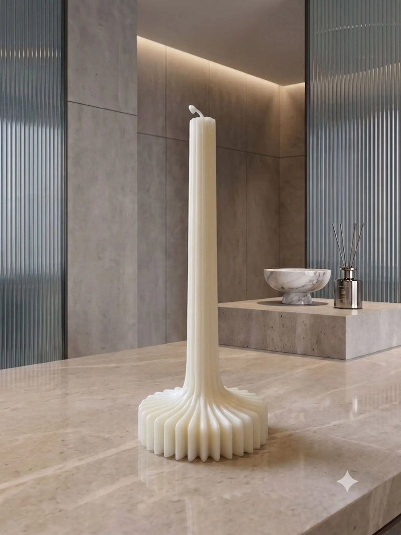 Lantern Pillar Candle | Sculptural Soy Wax