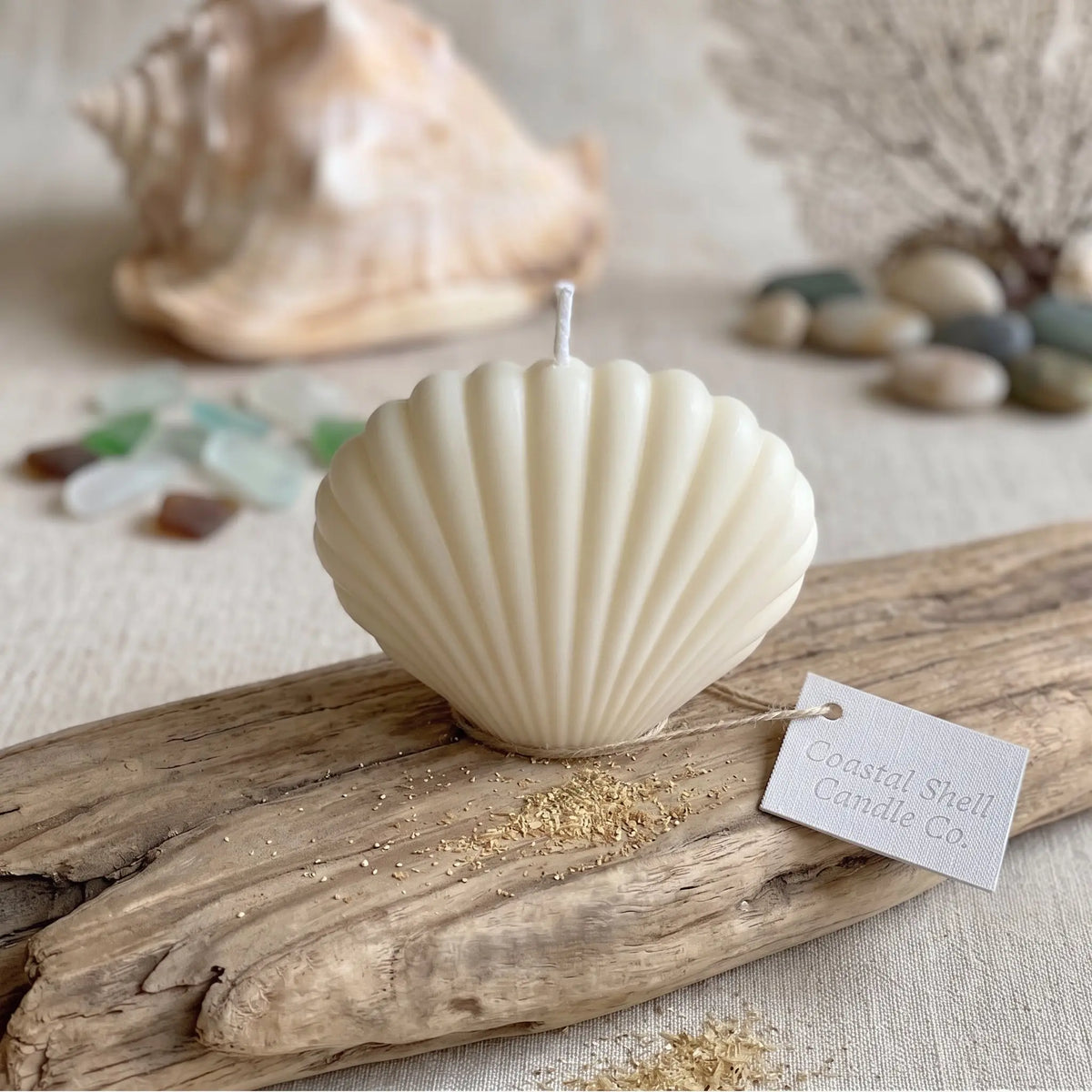 Shell Shaped Candle | Handmade Coastal Decor - handmade home fragrance gift