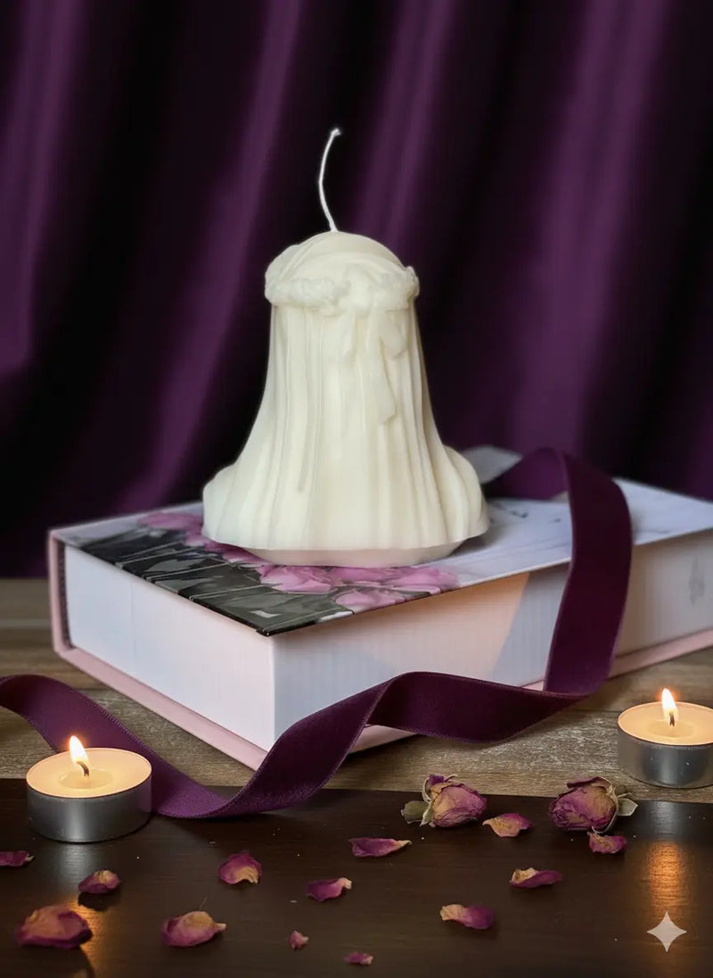 Large Veiled Lady Sculpture Candle - handmade home fragrance gift