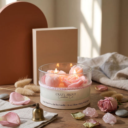 Large Rose Container Candle | Romance Captured - handmade home fragrance gift