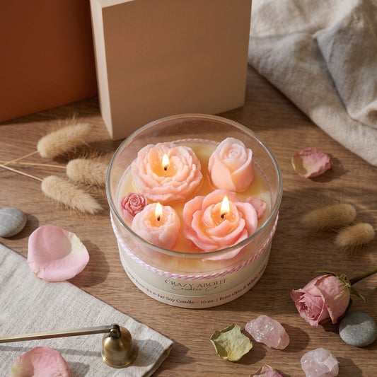 Large Rose Container Candle | Romance Captured - handmade home fragrance gift