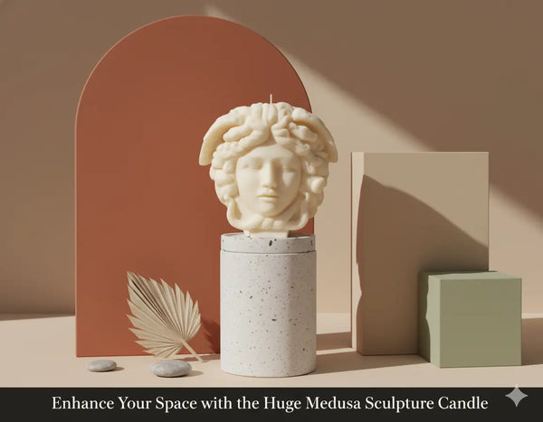 Medusa Sculpture Candle | Greek Mythology Art - handmade home fragrance gift