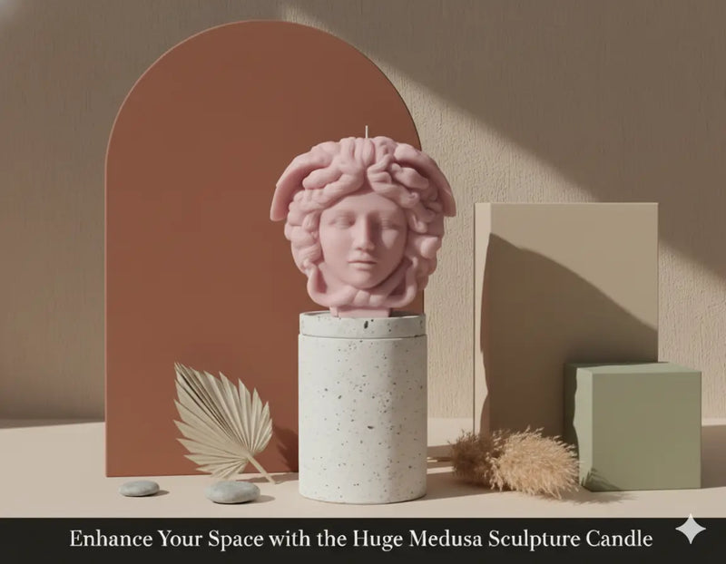 Medusa Sculpture Candle | Greek Mythology Art - handmade home fragrance gift