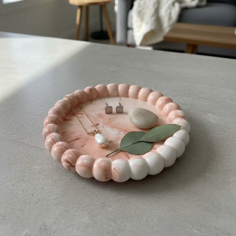 Small Jesmonite Trinket Dish | Handmade Bubble Dish - handmade home fragrance gift