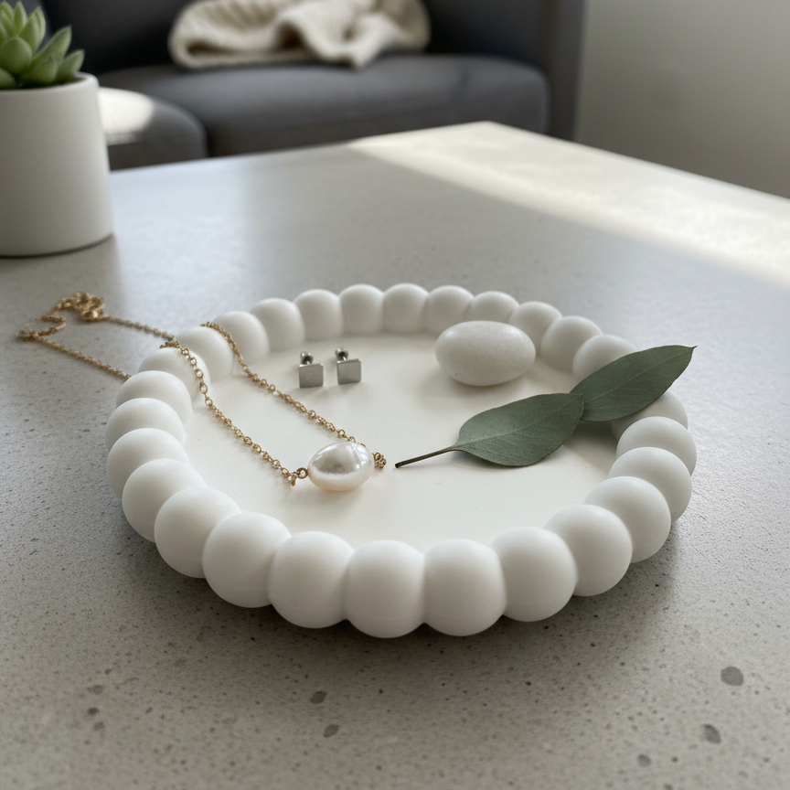 Small Jesmonite Trinket Dish | Handmade Bubble Dish