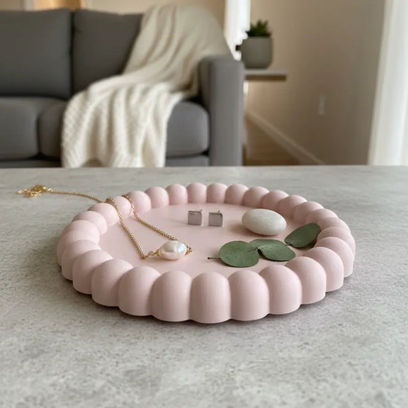 Small Jesmonite Trinket Dish | Handmade Bubble Dish - handmade home fragrance gift