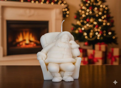 Napping Santa Candle | Sculptural Holiday Soy Wax - handmade home fragrance gift