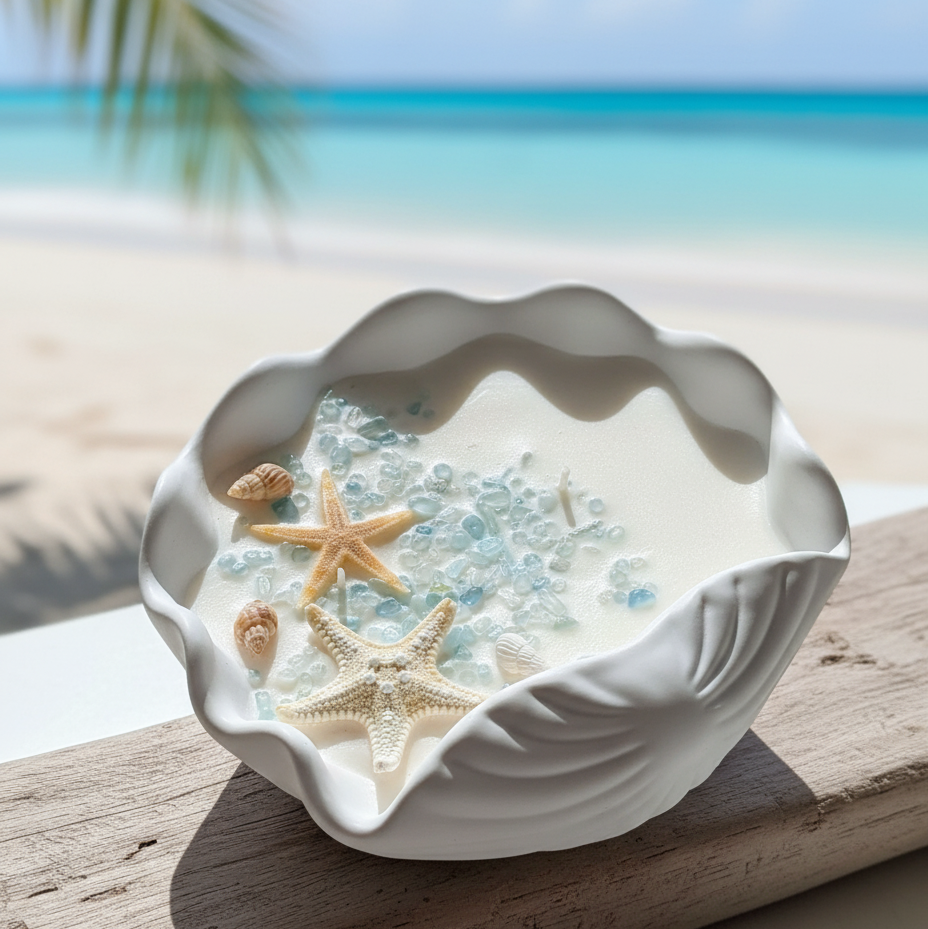 Ocean's Whisper Candle | Coastal Soy Wax - handmade home fragrance gift