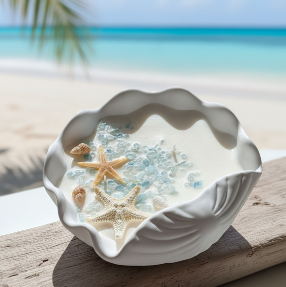Ocean's Whisper Candle | Coastal Soy Wax - handmade home fragrance gift