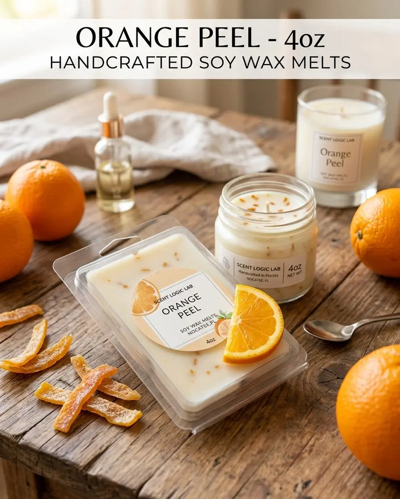 Zest the Day Away: Orange Peel Soy Wax Melts - handmade home fragrance gift