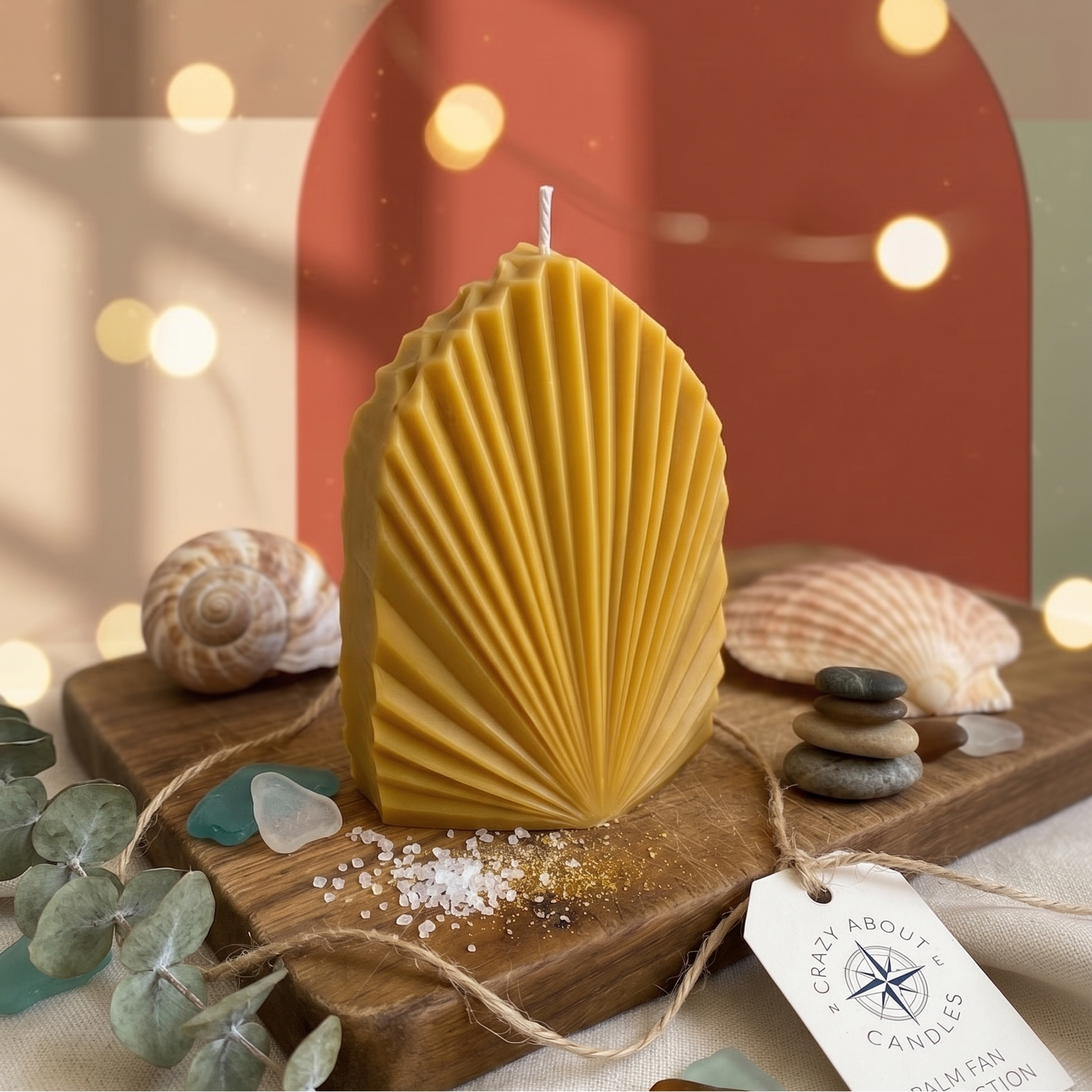 Minimalist Palm Leaf Candle - handmade home fragrance gift