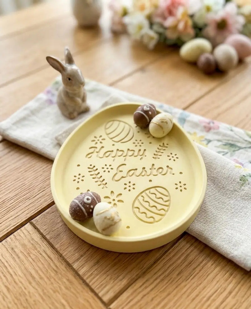 Floral Easter Egg Tray – Handcrafted Jesmonite - Kind Gifts Co.
