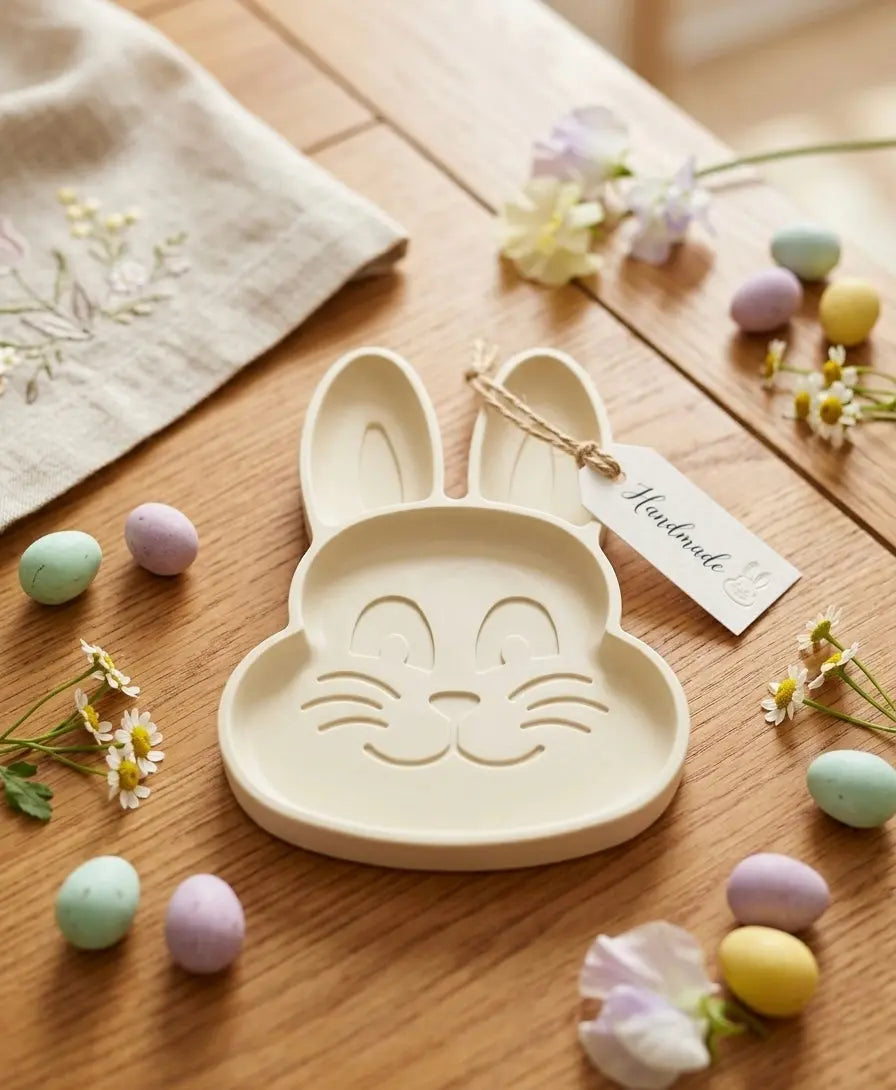Bouncing Bunny Trinket Tray – Handcrafted Jesmonite - handmade home fragrance gift