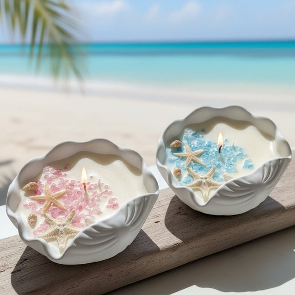 Ocean's Whisper Candle | Coastal Soy Candle - handmade home fragrance gift