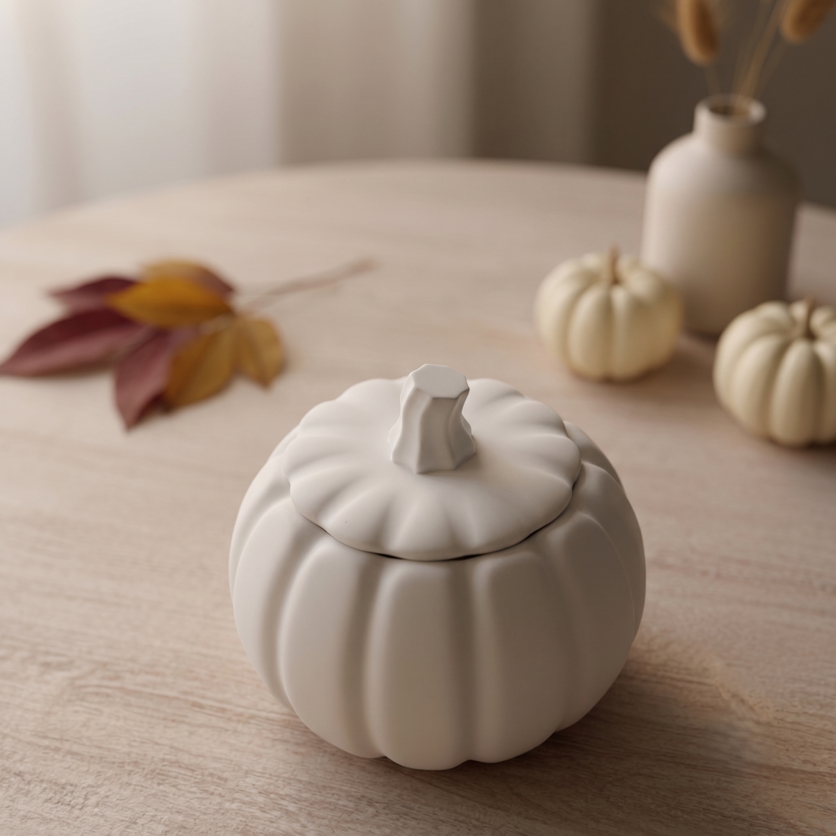 Jesmonite Pumpkin Candle | Sculptural Fall Décor - handmade home fragrance gift
