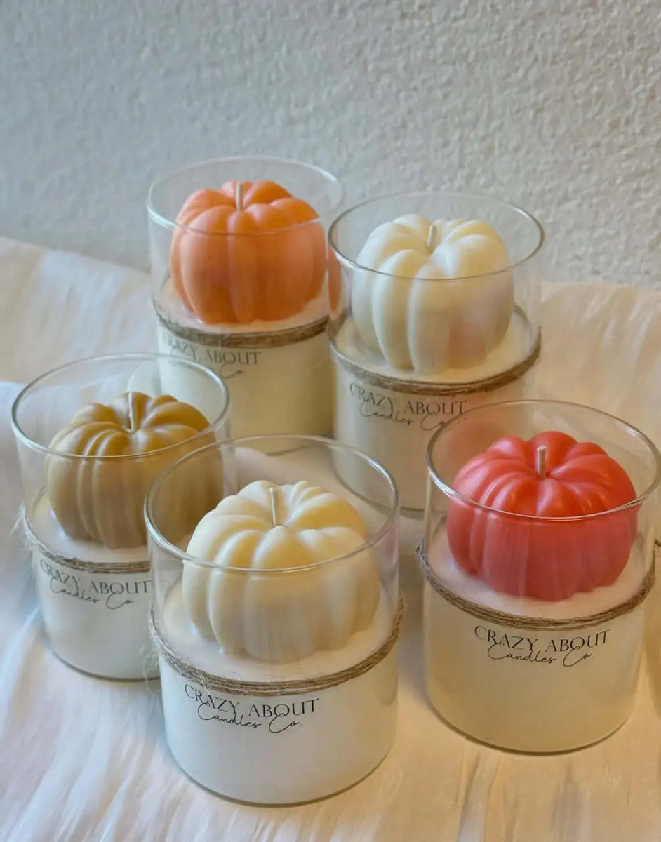 Pumpkin Candle in Glass Jar | Handcrafted Soy Wax - handmade home fragrance gift