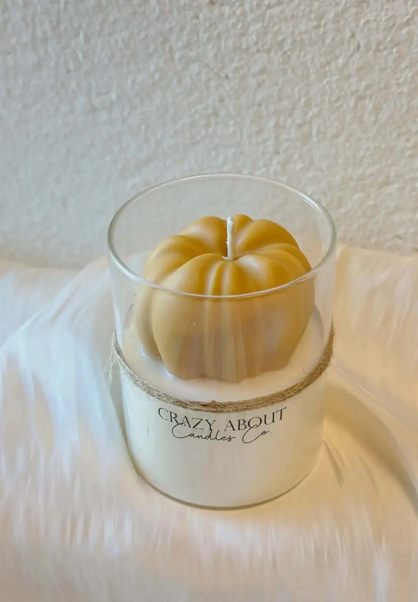 Pumpkin Candle in Glass Jar | Handcrafted Soy Wax - handmade home fragrance gift
