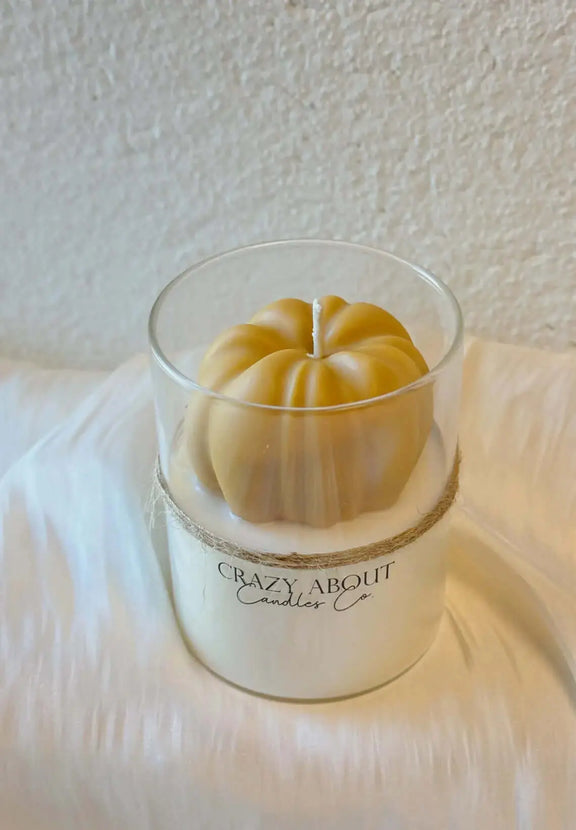 Pumpkin Candle in Glass Jar | Handcrafted Soy Wax - handmade home fragrance gift