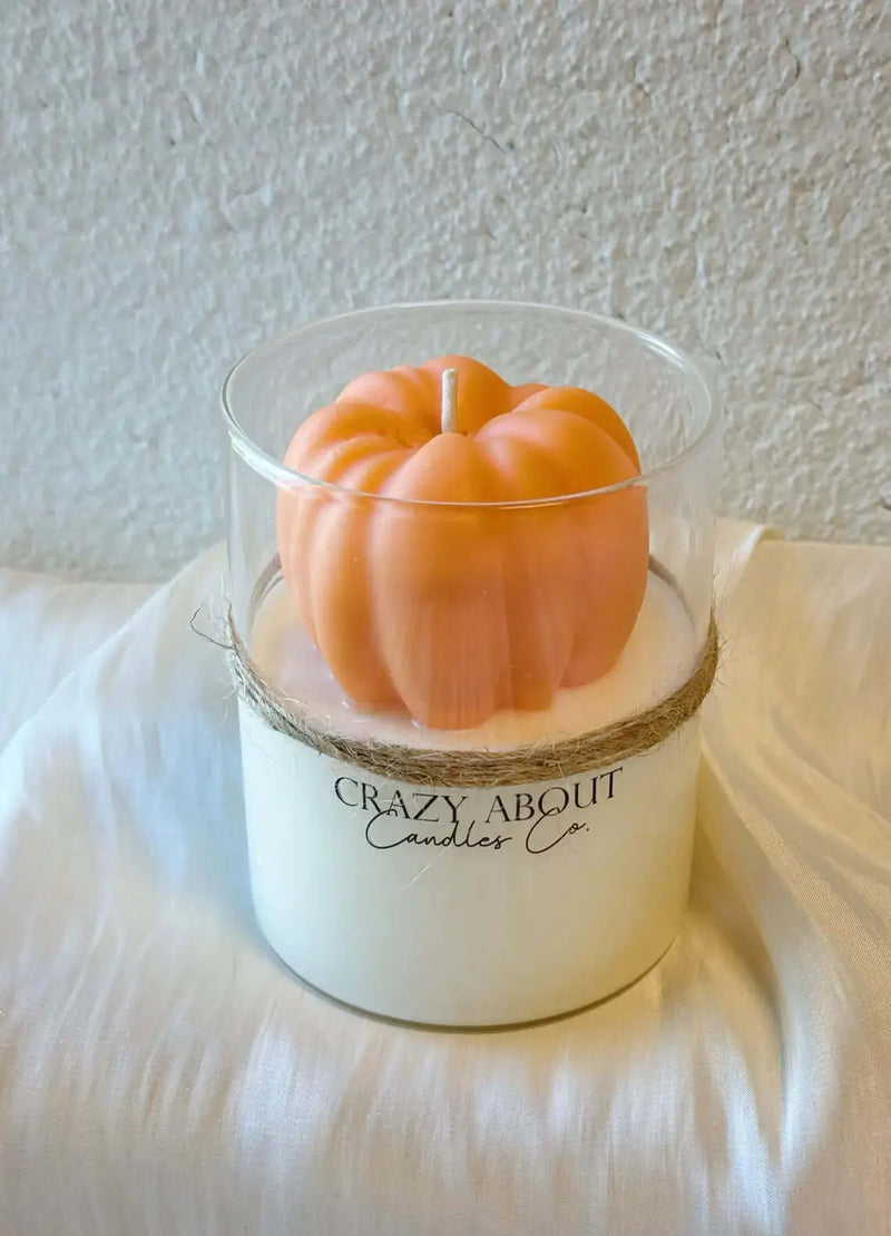 Pumpkin Candle in Glass Jar | Handcrafted Soy Wax - handmade home fragrance gift