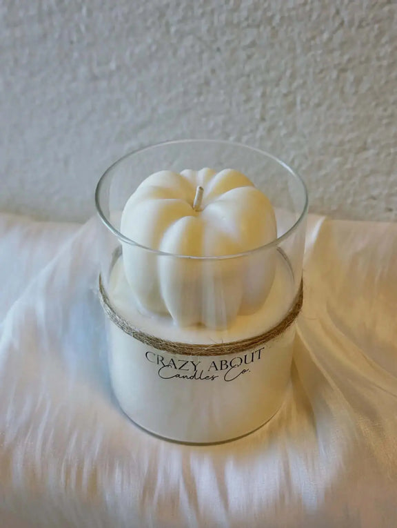 Pumpkin Candle in Glass Jar | Handcrafted Soy Wax - handmade home fragrance gift