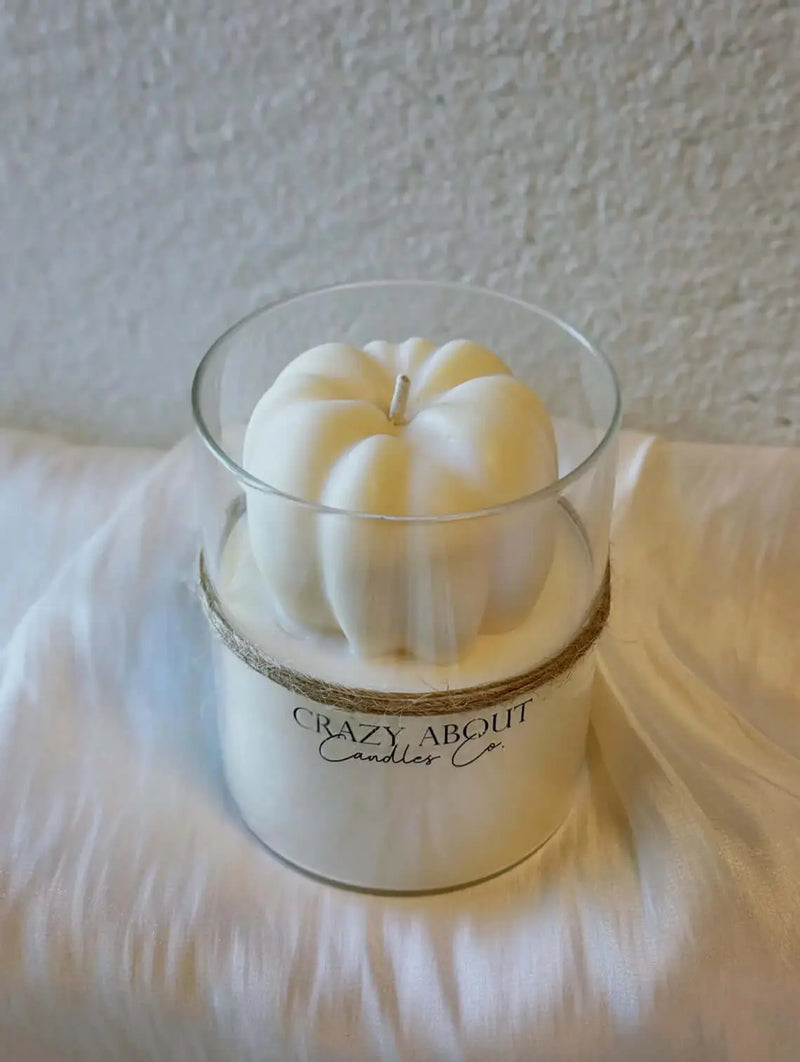 Pumpkin Candle in Glass Jar | Handcrafted Soy Wax - handmade home fragrance gift