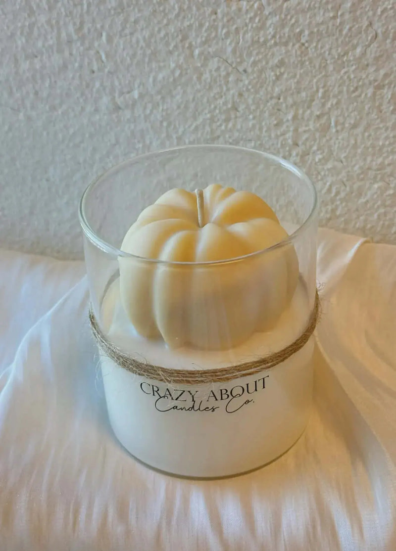 Pumpkin Candle in Glass Jar | Handcrafted Soy Wax - handmade home fragrance gift