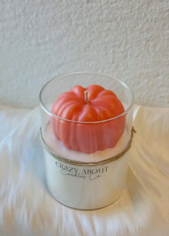 Pumpkin Candle in Glass Jar | Handcrafted Soy Wax - handmade home fragrance gift