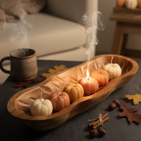 Thanksgiving Candle Gift | Autumn Pumpkin Candle, Hand-Poured Soy Wax - handmade home fragrance gift