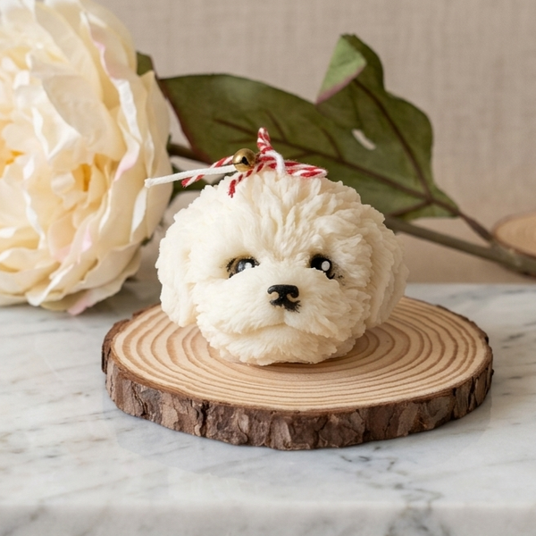 Cute Puppy Head Soy Wax Candle - handmade home fragrance gift