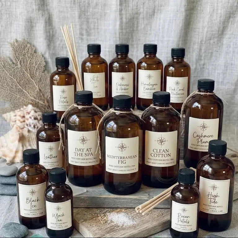 Holiday Scented Oil Diffuser Reed Diffuser Refill – 8oz | Essential Oil Infused - handmade home fragrance gift