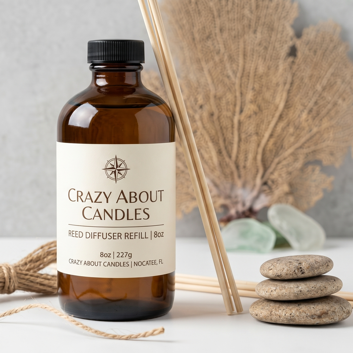 Reed Diffuser Refill – 8oz | Fruity Scents, Essential Oil Infused - handmade home fragrance gift