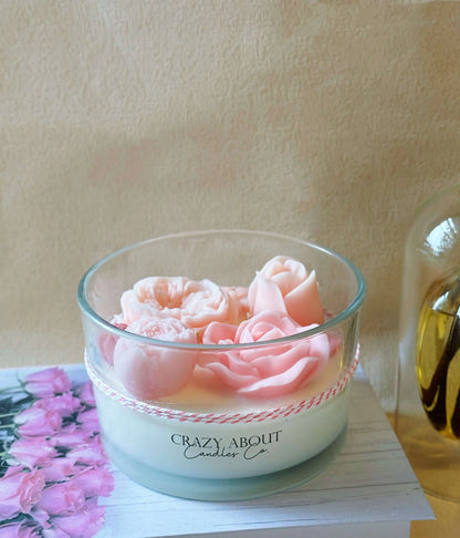 Large Rose Container Candle | Romance Captured - handmade home fragrance gift