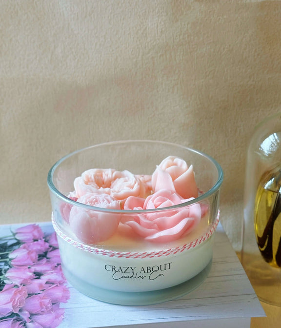 Large Rose Container Candle | Romance Captured - handmade home fragrance gift