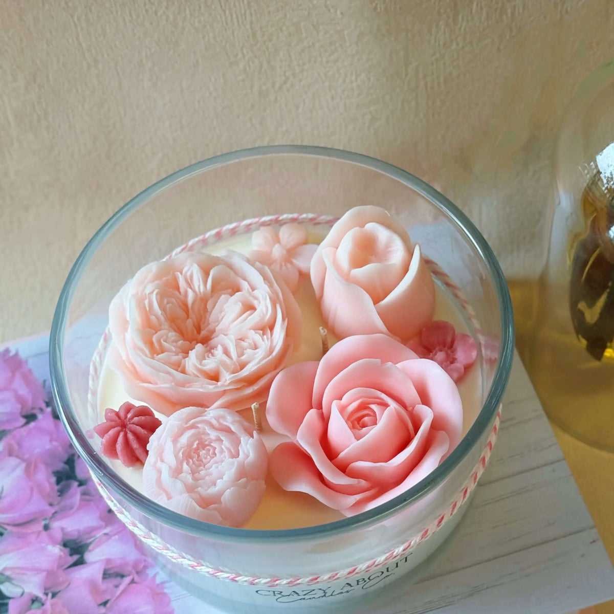 Large Rose Container Candle | Romance Captured - handmade home fragrance gift