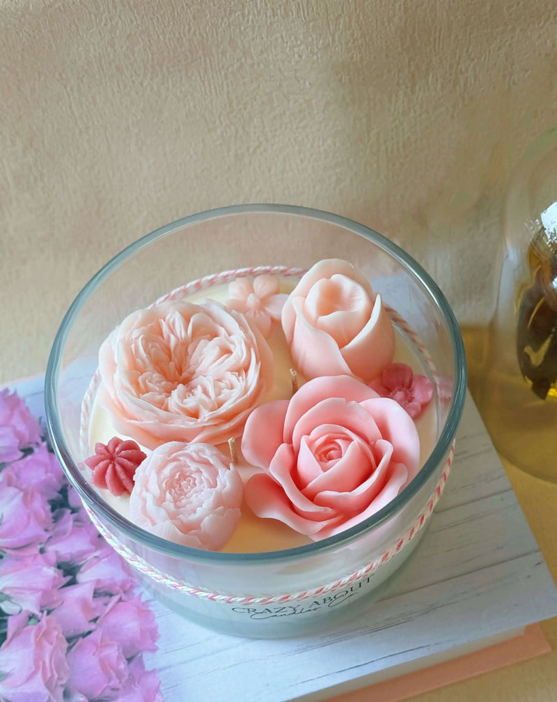 Large Rose Container Candle | Romance Captured - handmade home fragrance gift