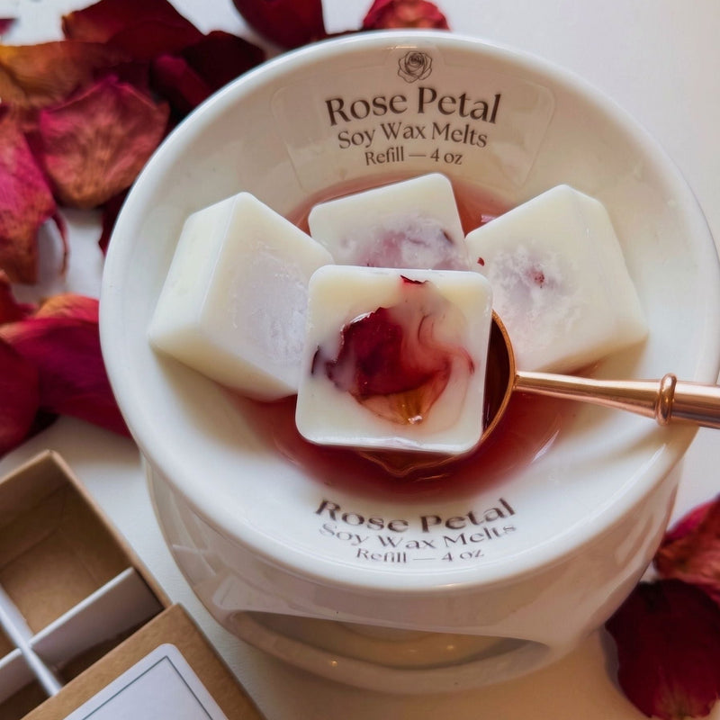 Rose Petal Soy Wax Melts Refill — 4 oz - handmade home fragrance gift