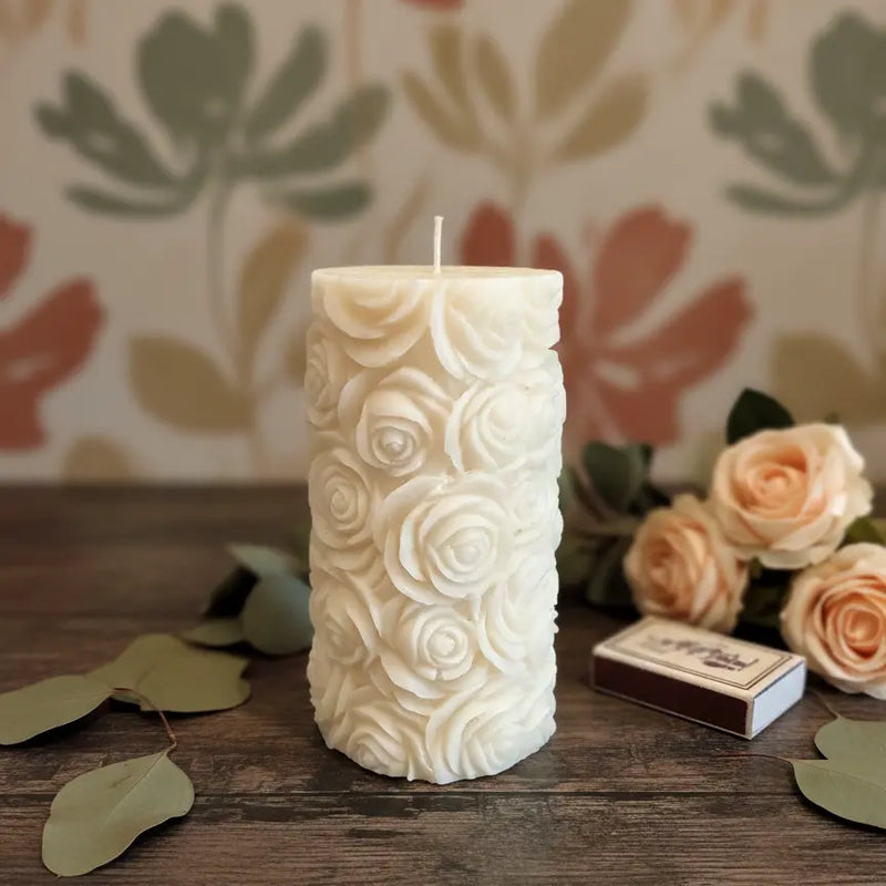 Botanical Rose Candle - handmade home fragrance gift