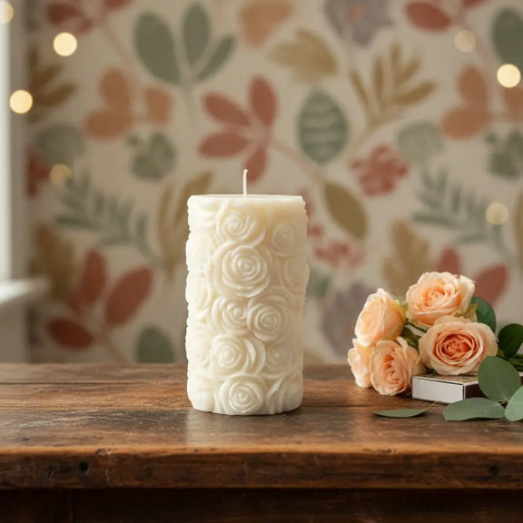 Botanical Rose Candle - handmade home fragrance gift
