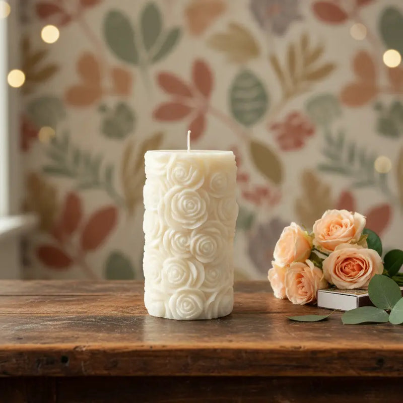 Botanical Rose Candle - handmade home fragrance gift