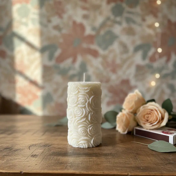 Botanical Rose Candle - handmade home fragrance gift