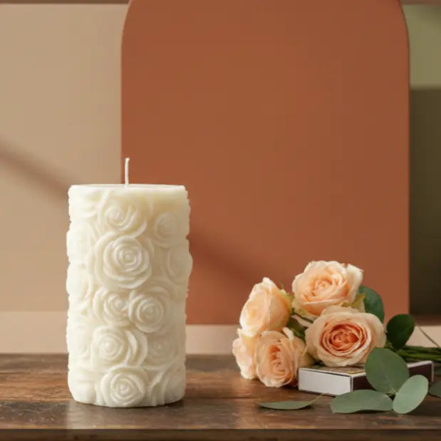 Botanical Rose Candle - handmade home fragrance gift