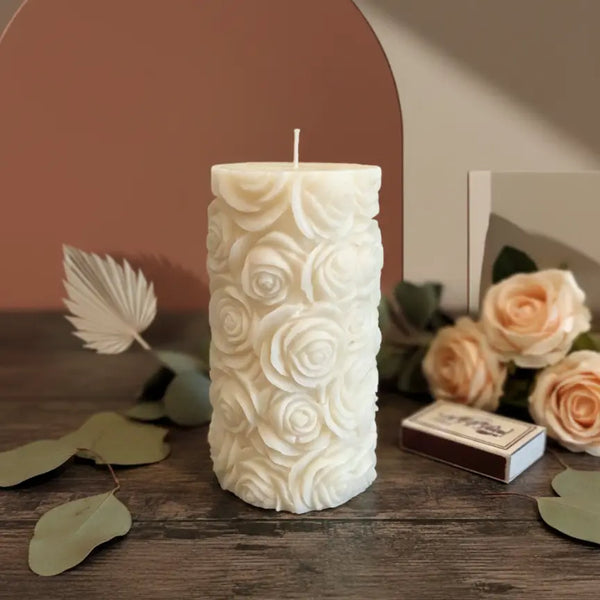 Botanical Rose Candle - handmade home fragrance gift