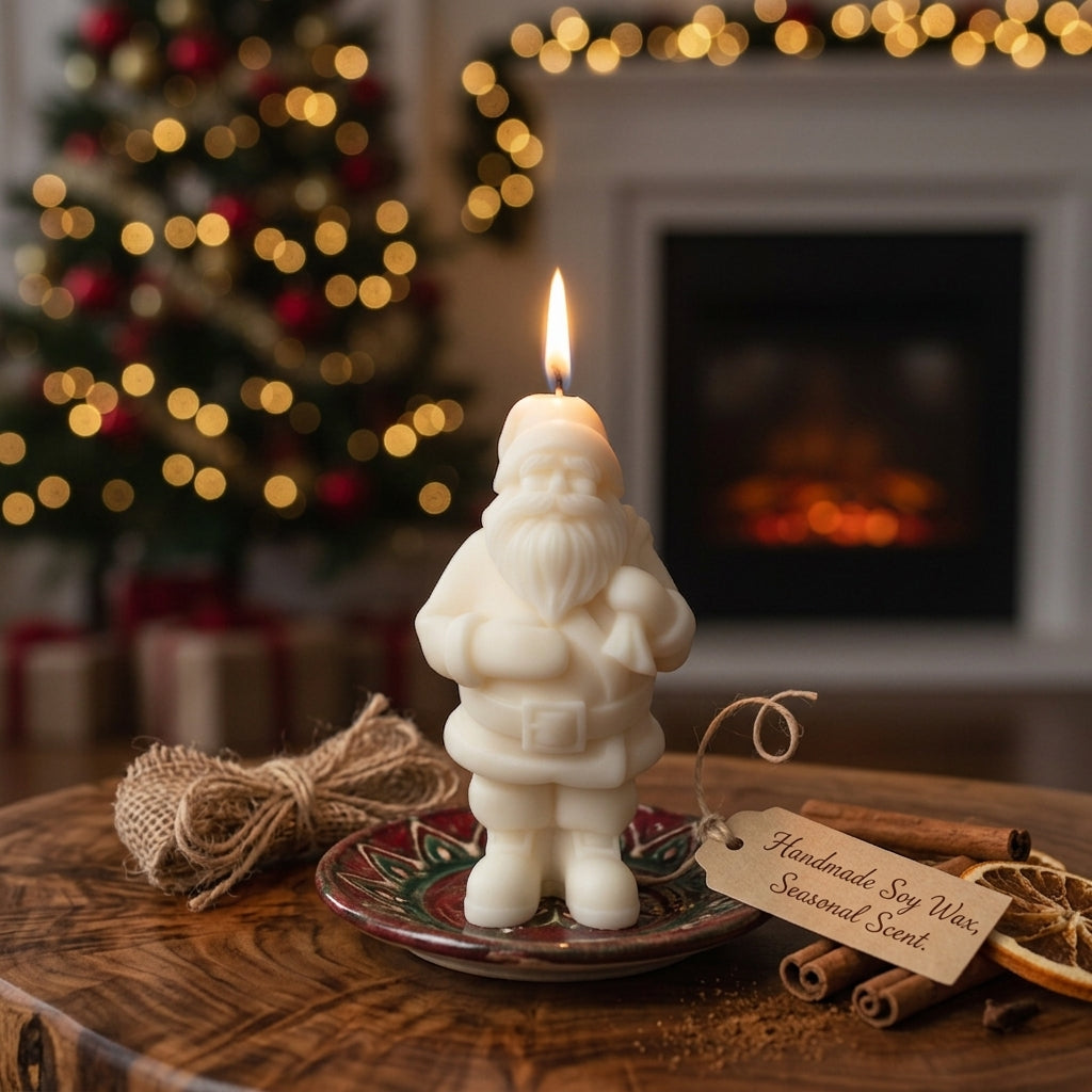 Santa Candles for Festive Decor and Holiday Spirit - handmade home fragrance gift