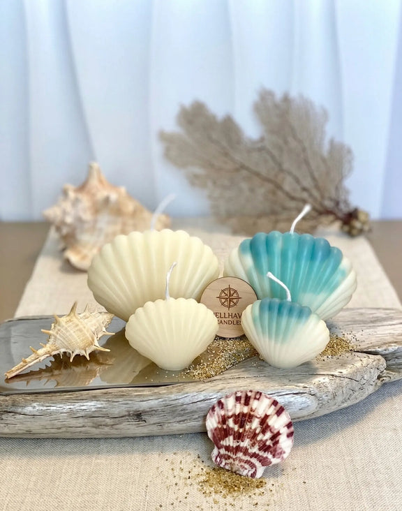 Shell Candle | Handmade Coastal Decor - handmade home fragrance gift