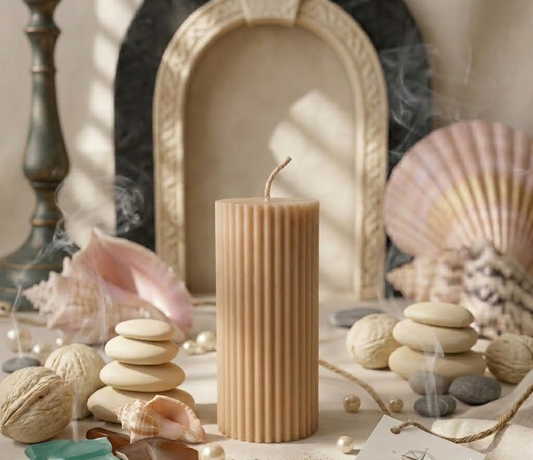 Ribbed Short Candle | Effortless Home Decor