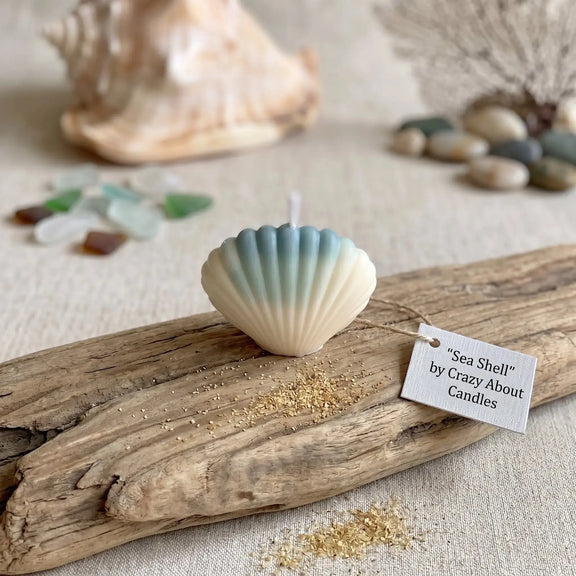 Shell Shaped Candle | Handmade Coastal Decor - handmade home fragrance gift