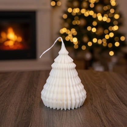 Origami Christmas Tree Candles for Festive Holiday Decor - handmade home fragrance gift